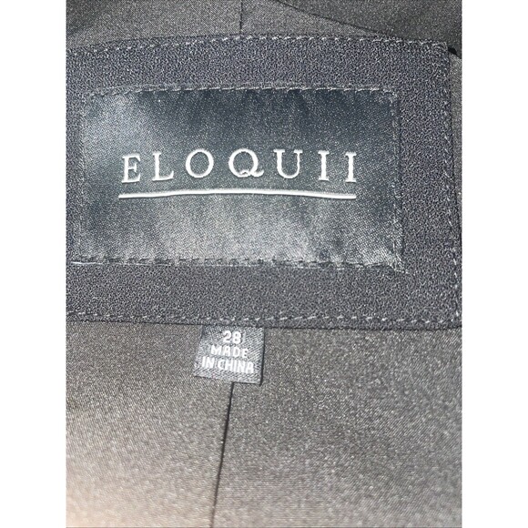 Eloquii Blazer Womens 28 Black Single Breasted Stretch Lined Jacket‎ Career - Picture 2 of 11
